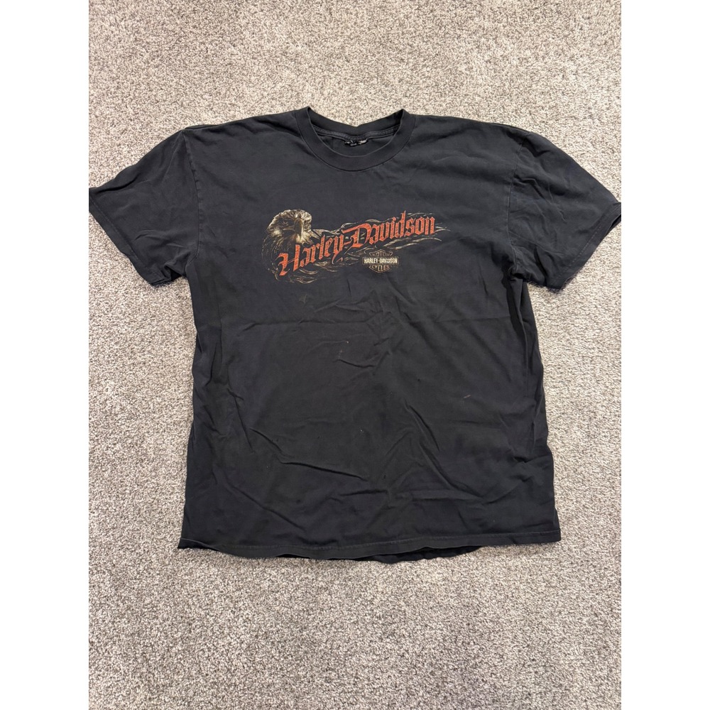 Harley-Davidson T-Shirt Mens XL* Black Ray Price Raleigh NC Eagle Graphic Biker*